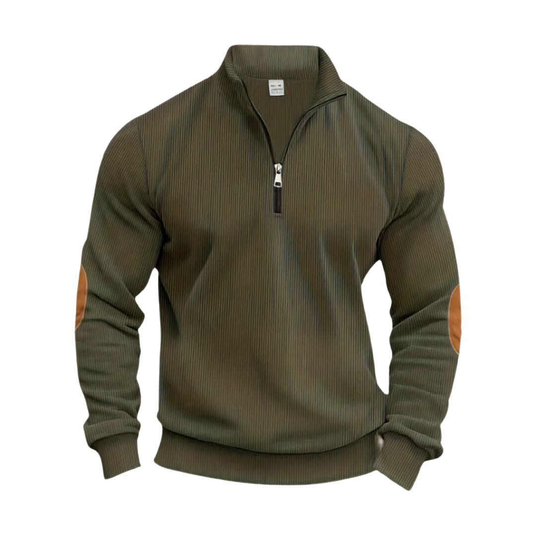 Van Delft Mode® | Modieuze trui met halve rits