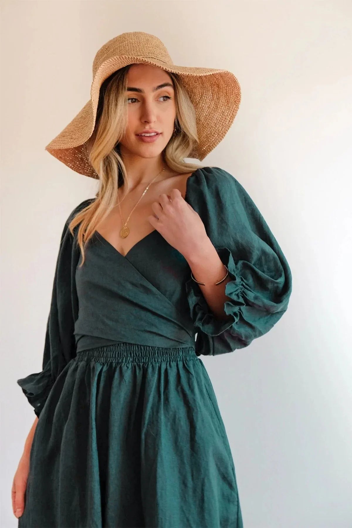 Ophelia | Franse jurk met ruchesmouwen