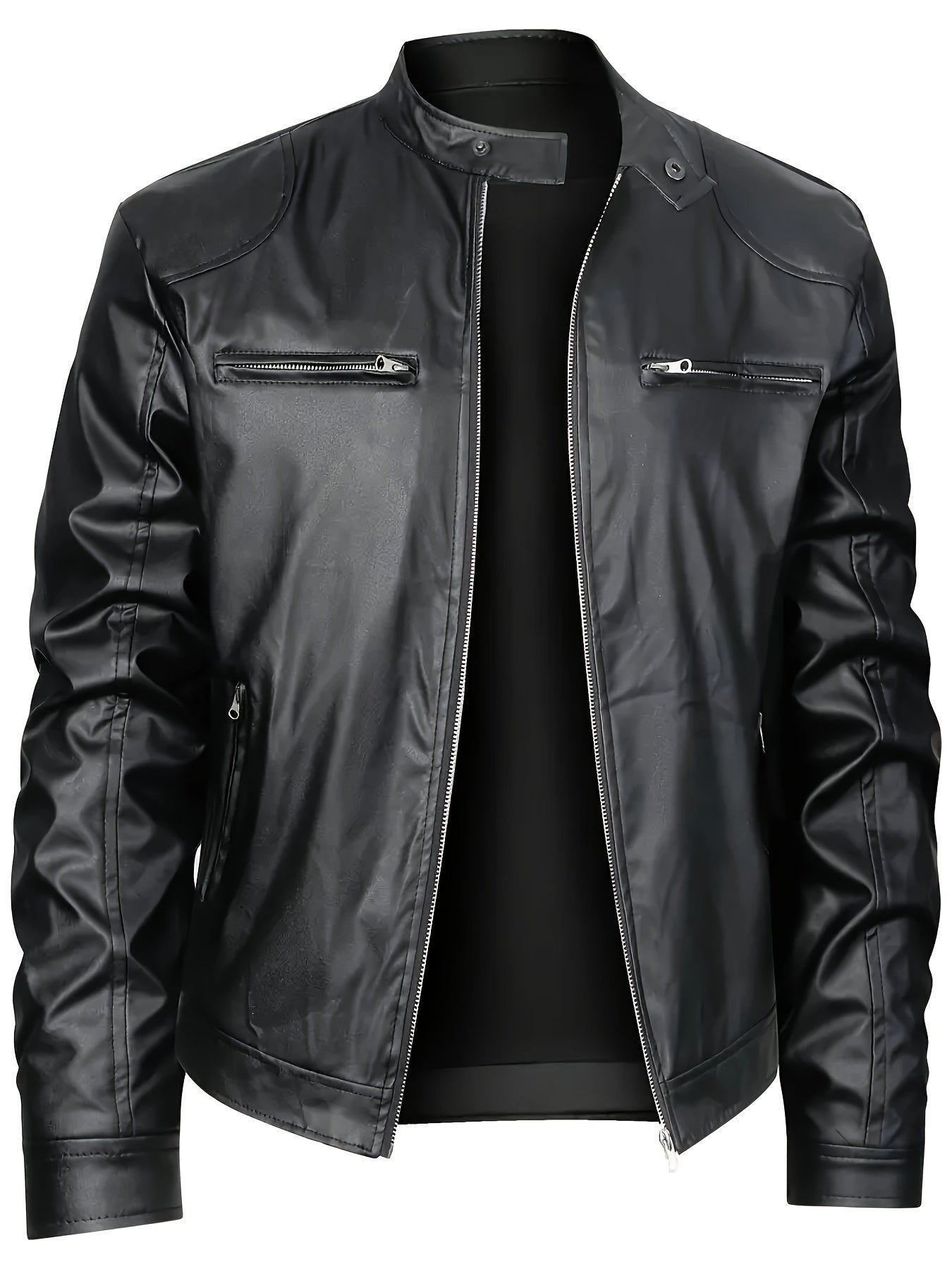 Heren Motorjack | Stijlvolle PU-Leren Jas | Sportieve Biker Look