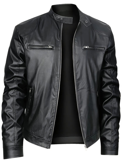 Heren Motorjack | Stijlvolle PU-Leren Jas | Sportieve Biker Look