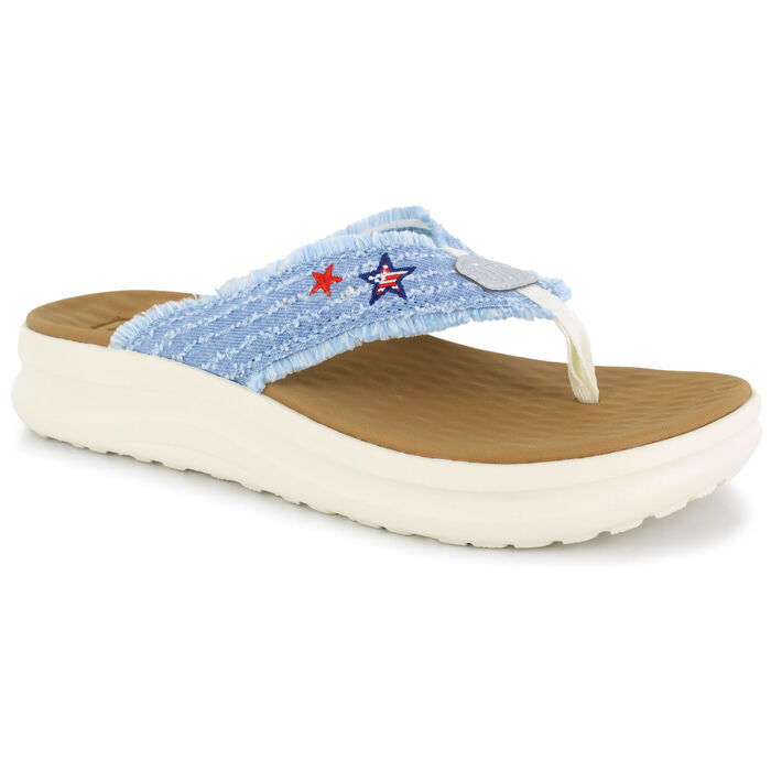 Trendy Dames Slippers – Denim Sterren