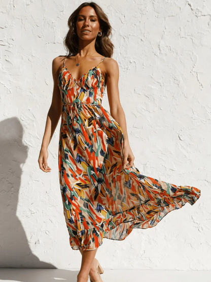 Chiara | Veelkleurige midi-jurk Chiara