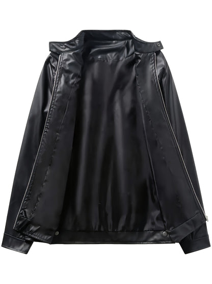 Heren Motorjack | Stijlvolle PU-Leren Jas | Sportieve Biker Look