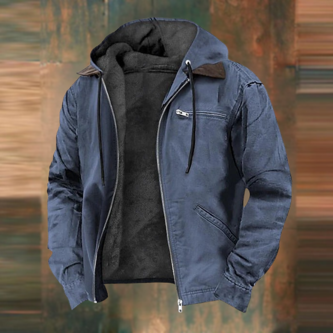 Gevoerde Herenjas | Warm & Stoer | Met Capuchon en Fleece Voering