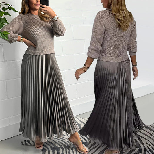 MARIA | Elegante en stijlvolle plooijurken met ronde halslijn