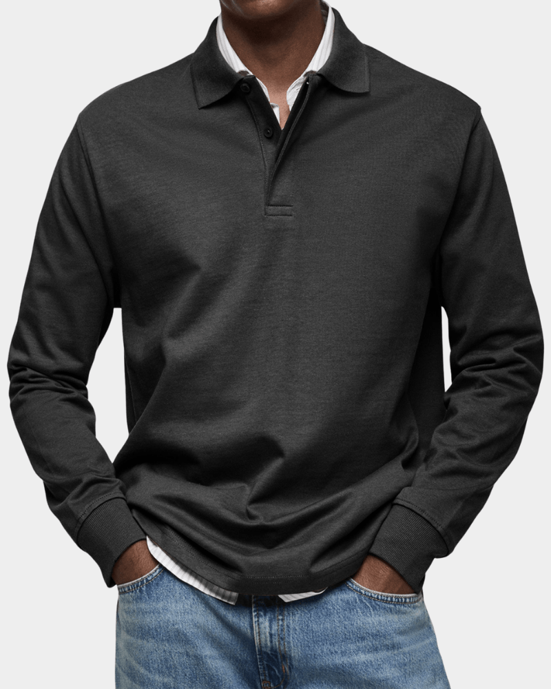 Van Delft Mode® | Comfortabele lente polo met lange mouw