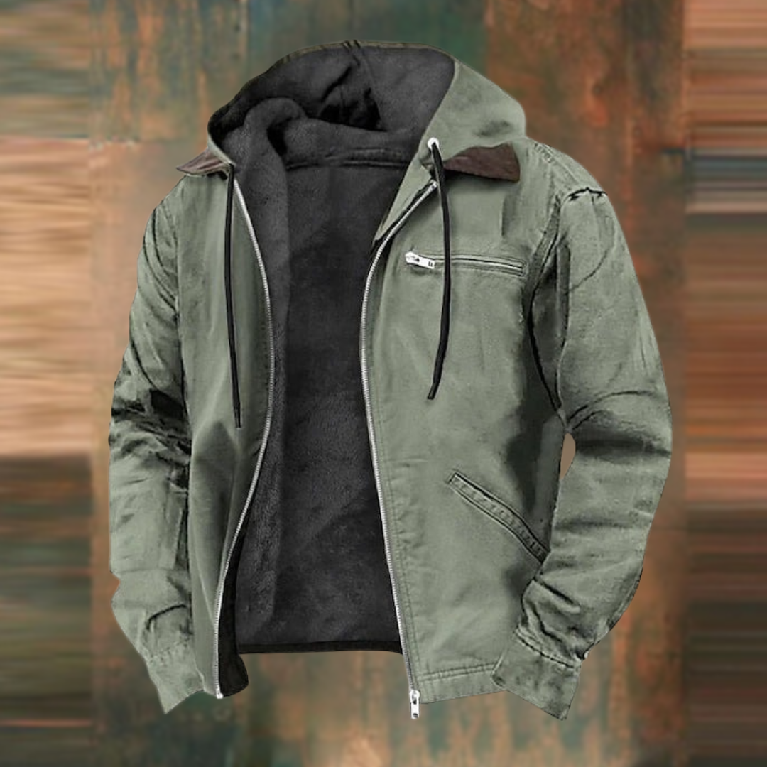 Gevoerde Herenjas | Warm & Stoer | Met Capuchon en Fleece Voering