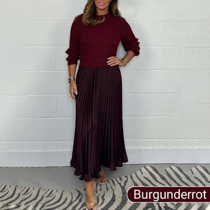 MARIA | Elegante en stijlvolle plooijurken met ronde halslijn