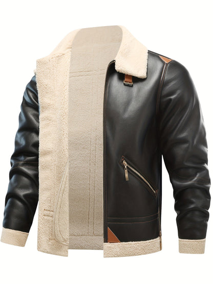 Heren Aviator Leren Jas | Winter Bomberjack | Met Warme Voering