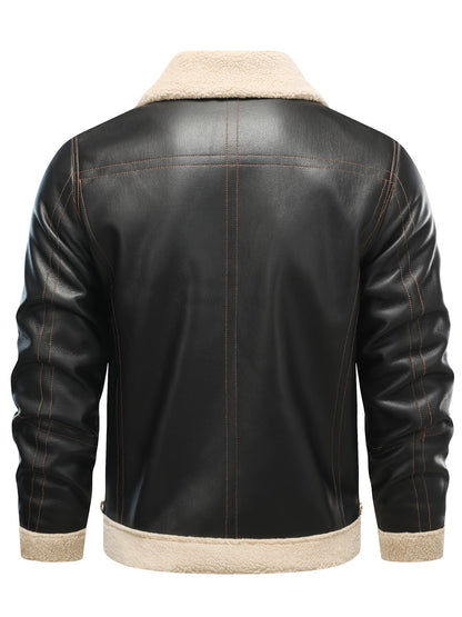 Heren Aviator Leren Jas | Winter Bomberjack | Met Warme Voering
