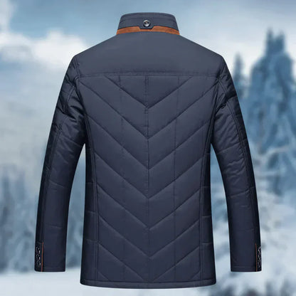 Heren Gewatteerde Winterjas met Opstaande Kraag | Klassiek & Modern Design