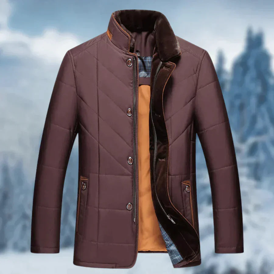 Heren Gewatteerde Winterjas met Opstaande Kraag | Klassiek & Modern Design
