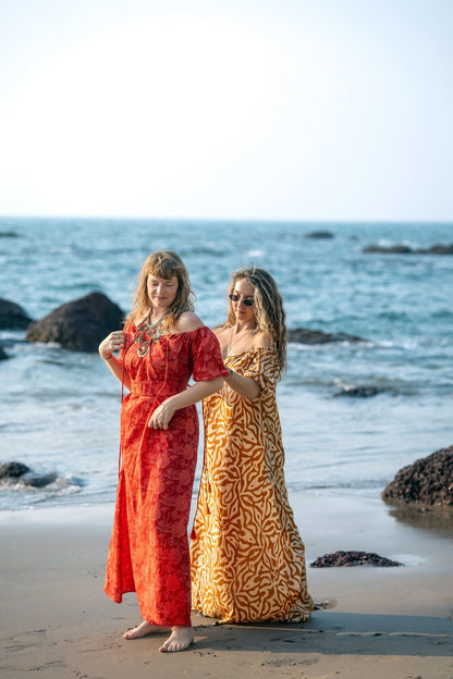 Selene Zomerjurk - Bohemian Maxi Jurk Rood