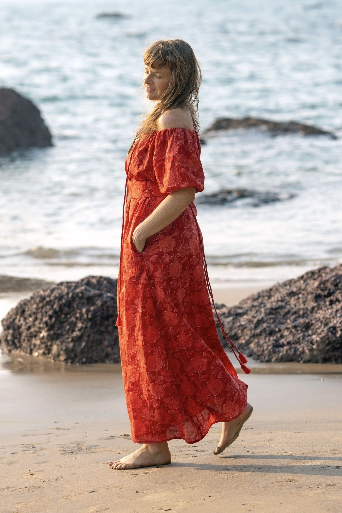Selene Zomerjurk - Bohemian Maxi Jurk Rood