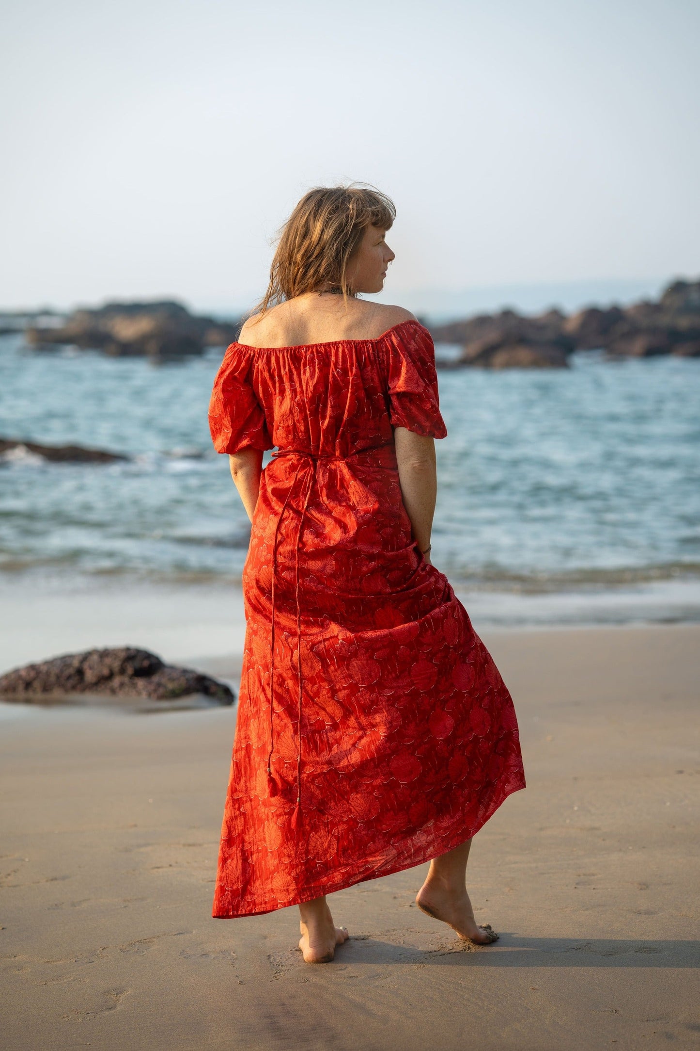 Selene Zomerjurk - Bohemian Maxi Jurk Rood