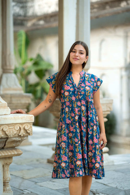 Amore midi jurk Blauw