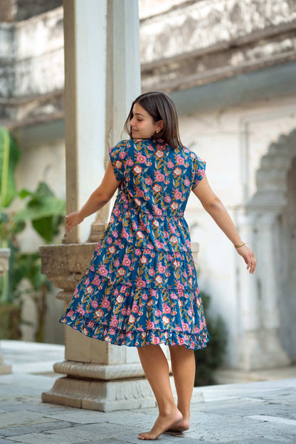Amore midi jurk Blauw