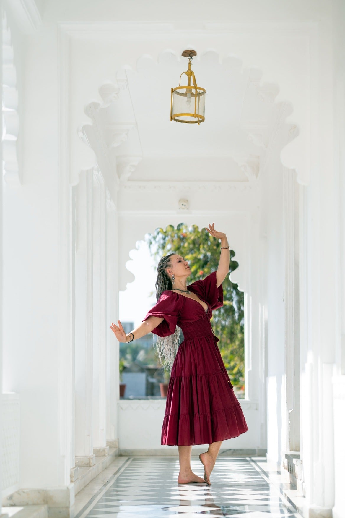 Tara Jurk Midi Burgundy