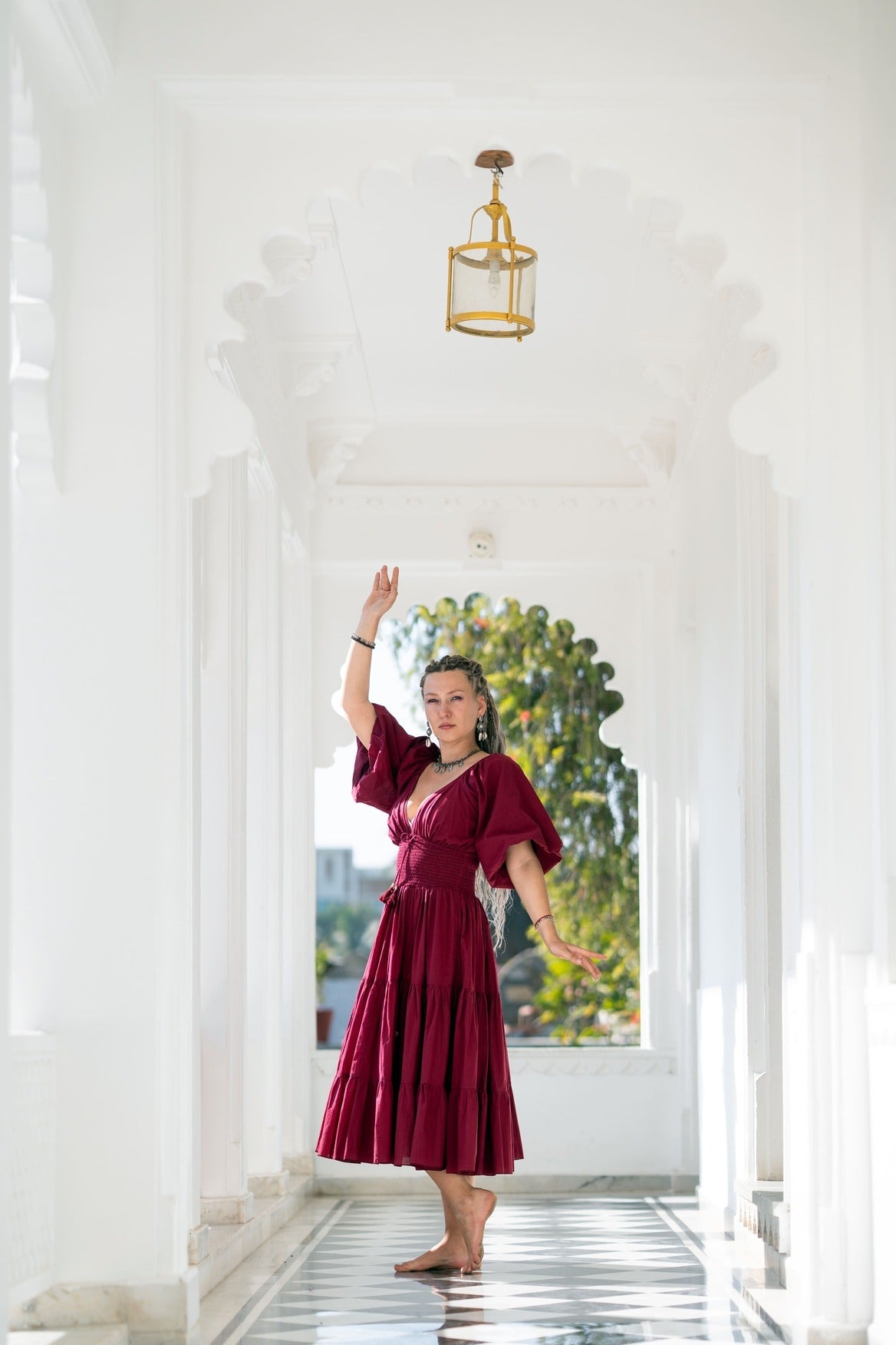 Tara Jurk Midi Burgundy