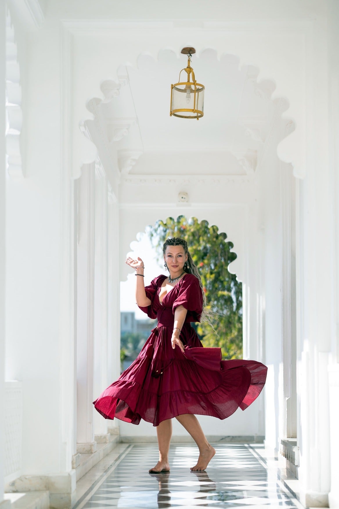 Tara Jurk Midi Burgundy