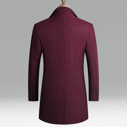 Wollen Mantel met Opstaande Kraag | Stijlvol & Warm | Perfect voor Zakelijk & Casual