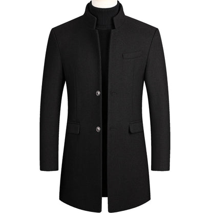 Wollen Mantel met Opstaande Kraag | Stijlvol & Warm | Perfect voor Zakelijk & Casual