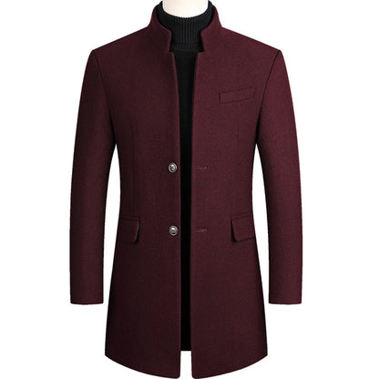 Wollen Mantel met Opstaande Kraag | Stijlvol & Warm | Perfect voor Zakelijk & Casual