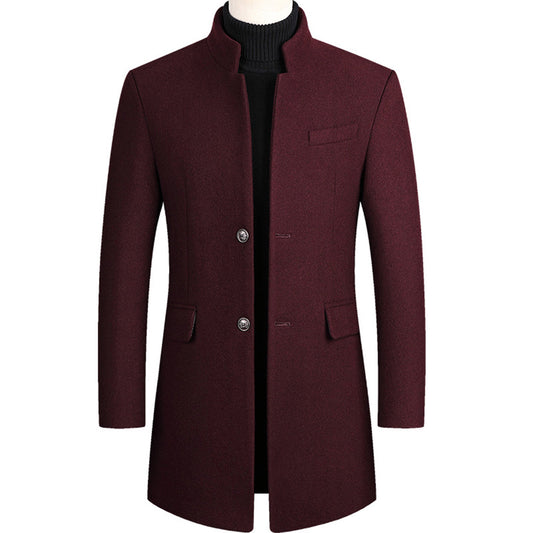 Wollen Mantel met Opstaande Kraag | Stijlvol & Warm | Perfect voor Zakelijk & Casual