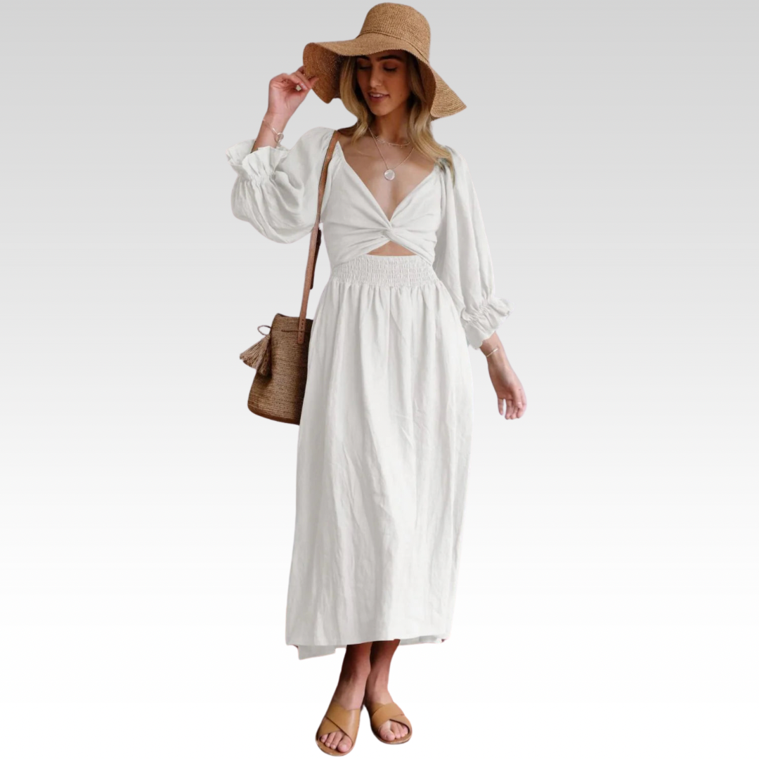 Ophelia | Franse jurk met ruchesmouwen