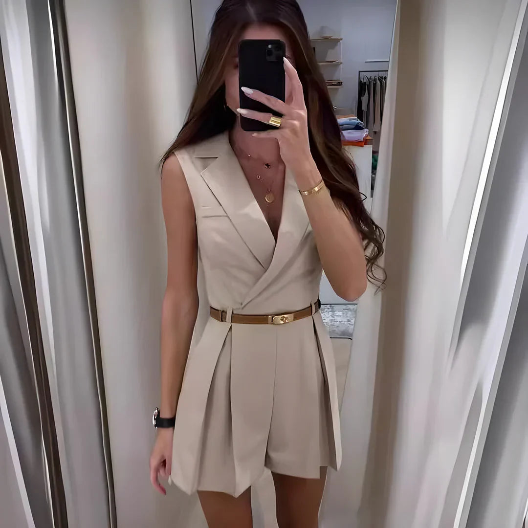 FRANCESCA | Stijlvolle mouwloze jumpsuit
