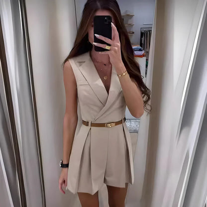 FRANCESCA | Stijlvolle mouwloze jumpsuit