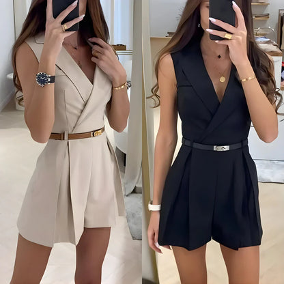 FRANCESCA | Stijlvolle mouwloze jumpsuit
