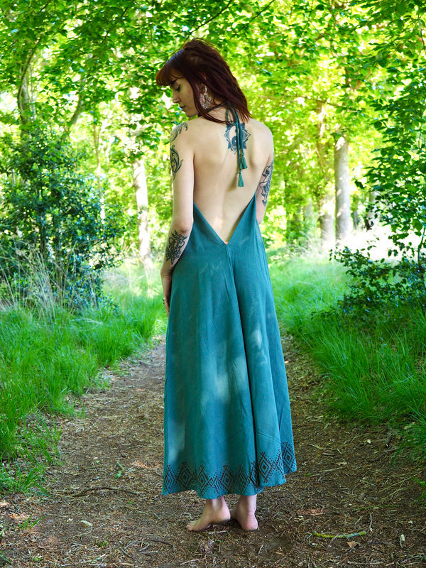 Moonflower zomerjurk Petrol