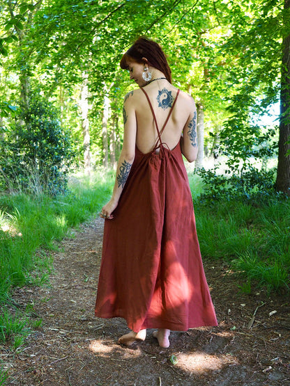 Stardust zomerjurk Warm bruin