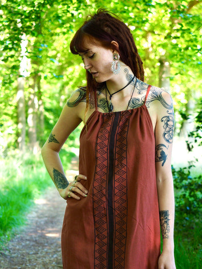 Stardust zomerjurk Warm bruin