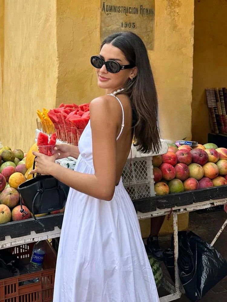 Klaudia | Witte Holiday-midi-jurk