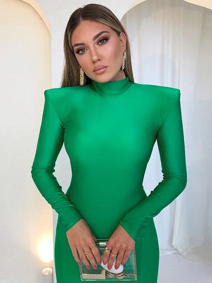 Kyra | Maxi-jurk met rolkraag