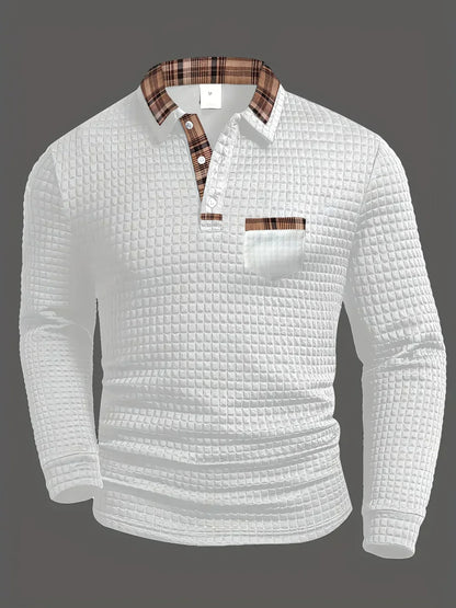 Van Delft Mode® | Comfortabele heren polo met lange mouw