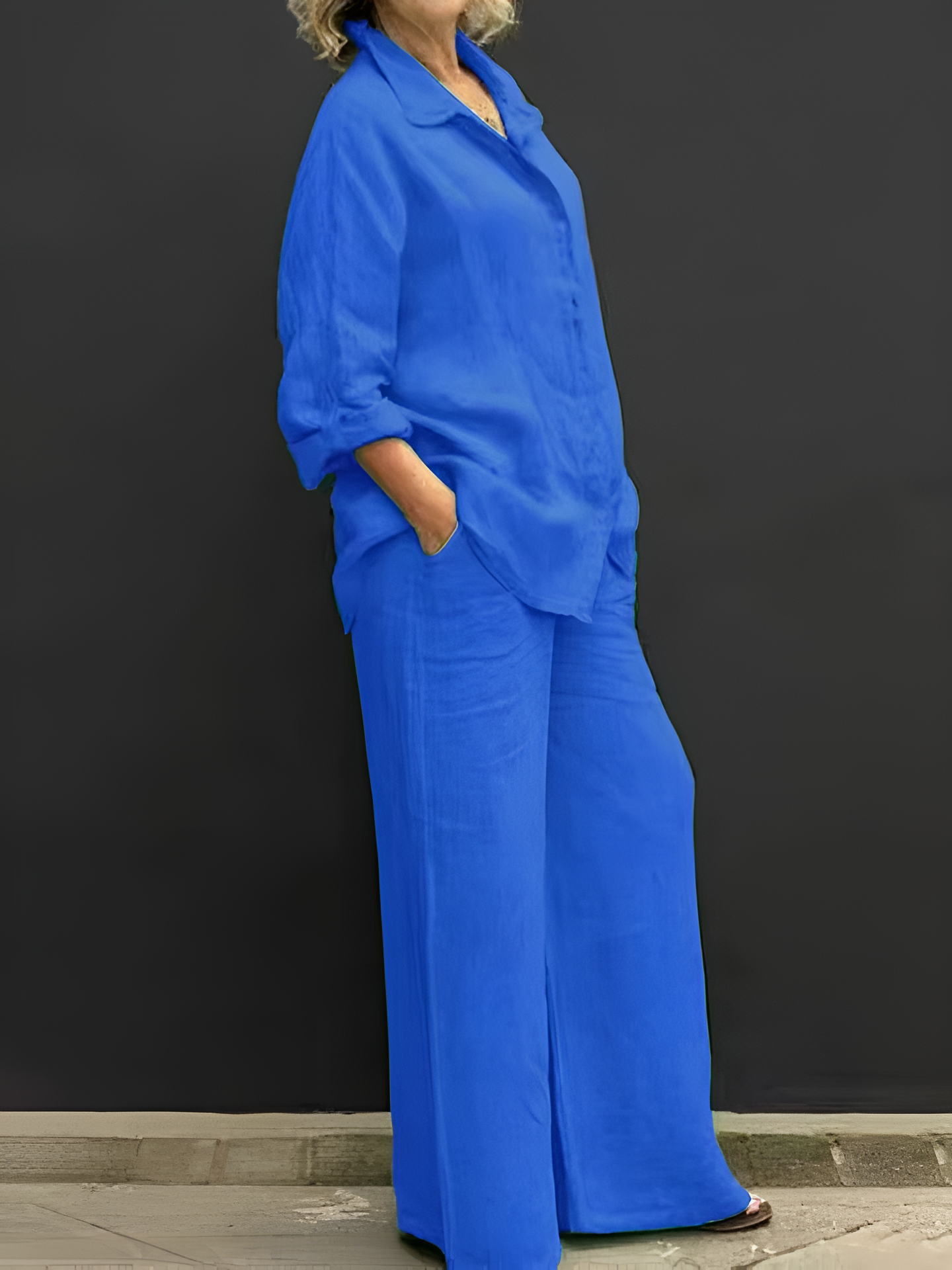 Lara™ – Linnen set met blouse en broek