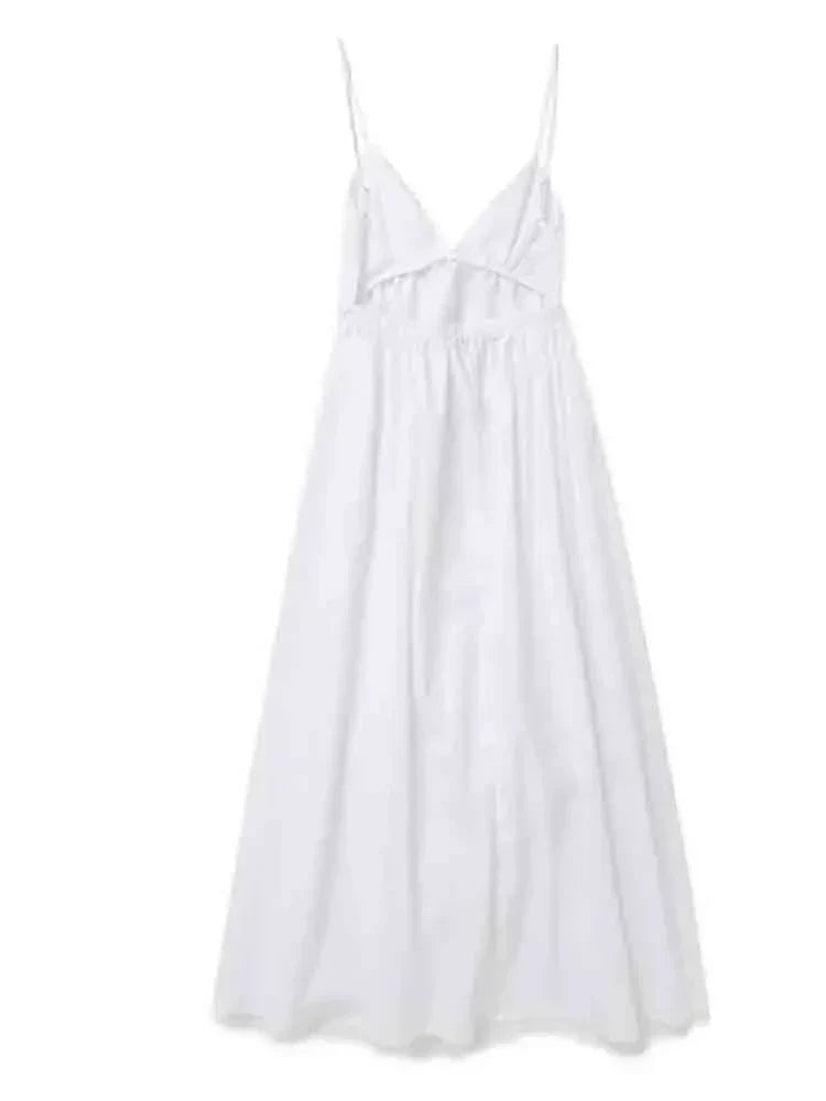 Klaudia | Witte Holiday-midi-jurk