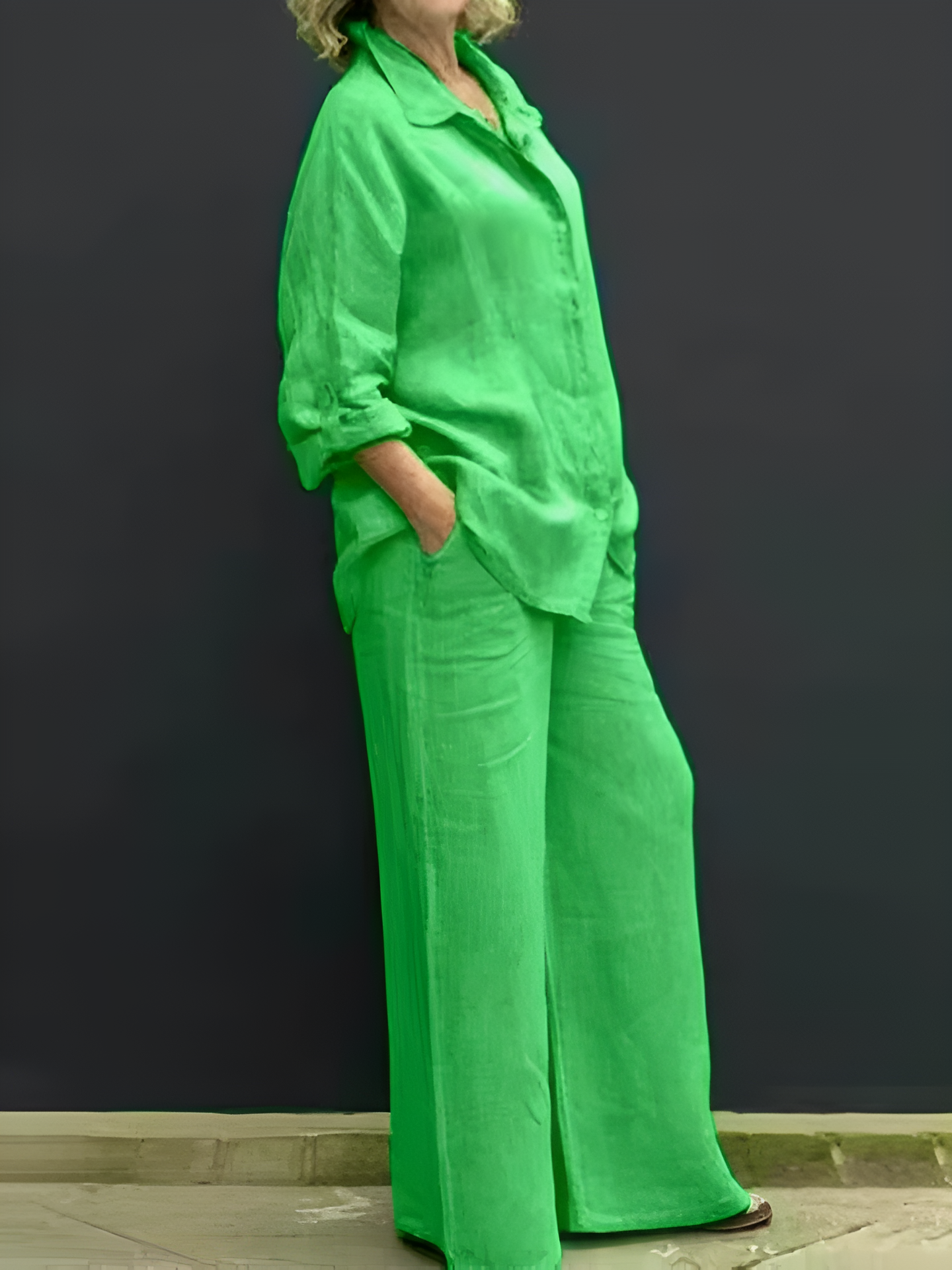 Lara™ – Linnen set met blouse en broek