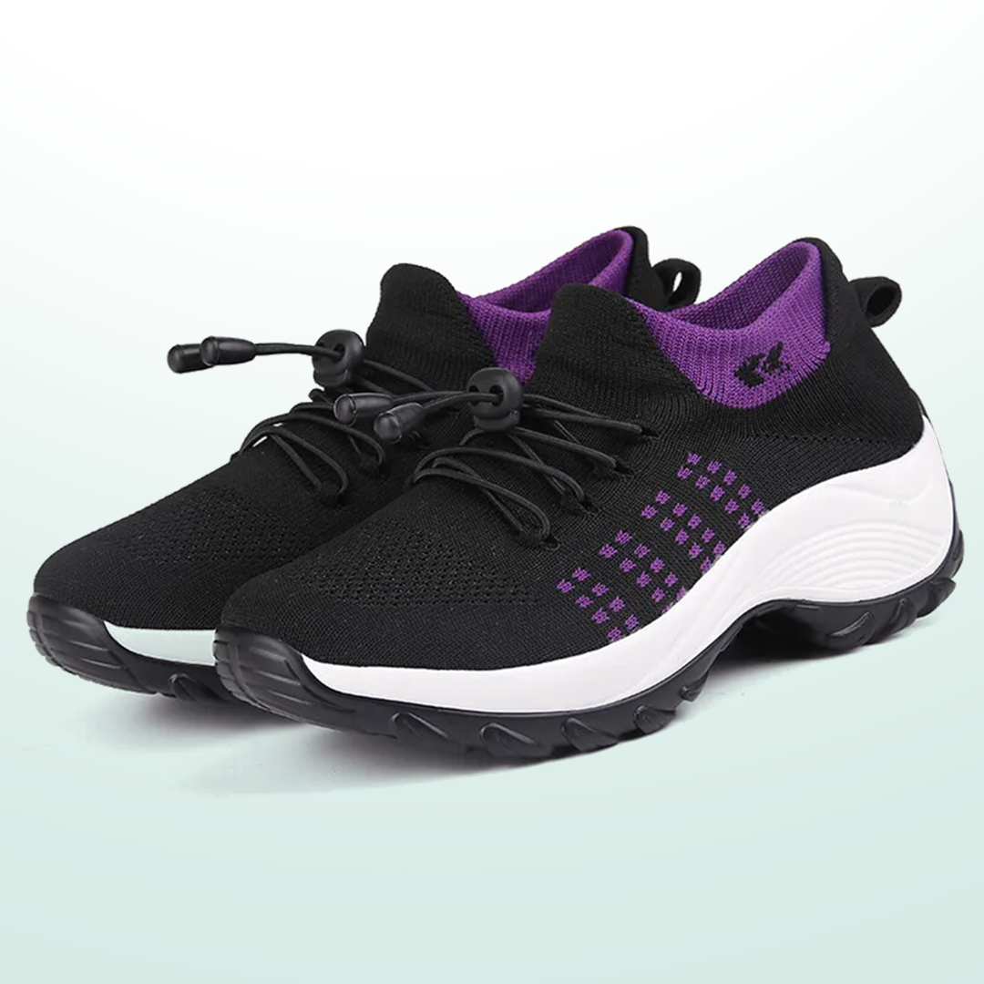 Ambulo orthopedische schoenen gebreide stof - lila/zwart