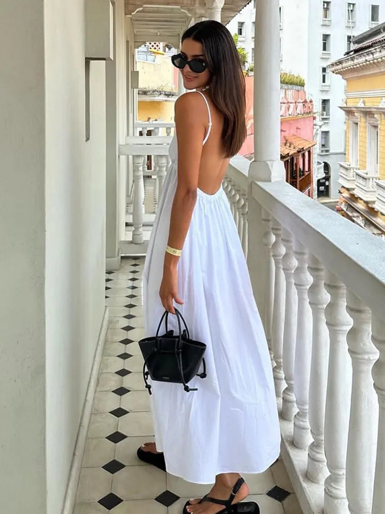 Klaudia | Witte Holiday-midi-jurk