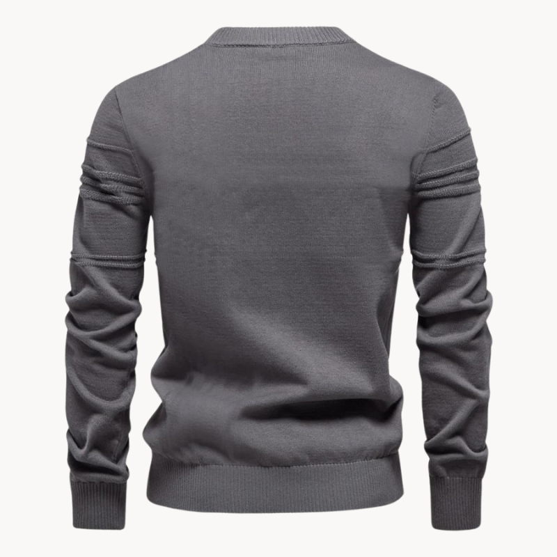 Van Delft Mode® | Katoenen Herentrui Met Streepdesign