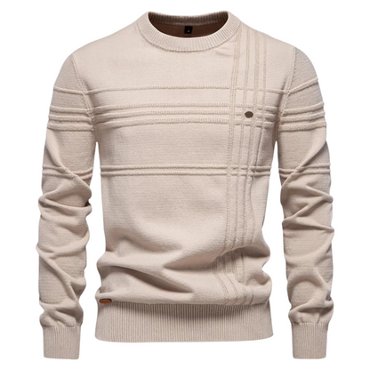 Van Delft Mode® | Katoenen Herentrui Met Streepdesign