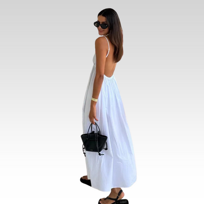 Klaudia | Witte Holiday-midi-jurk