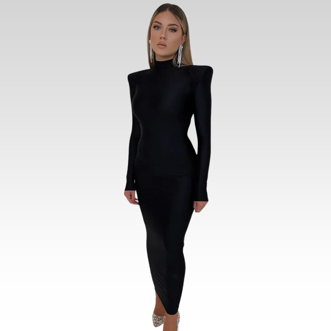 Kyra | Maxi-jurk met rolkraag