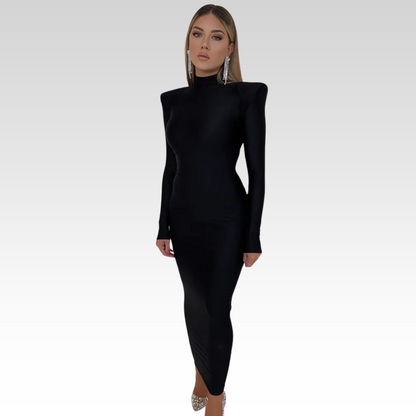 Kyra | Maxi-jurk met rolkraag