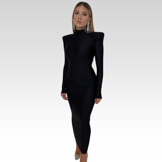 Kyra | Maxi-jurk met rolkraag