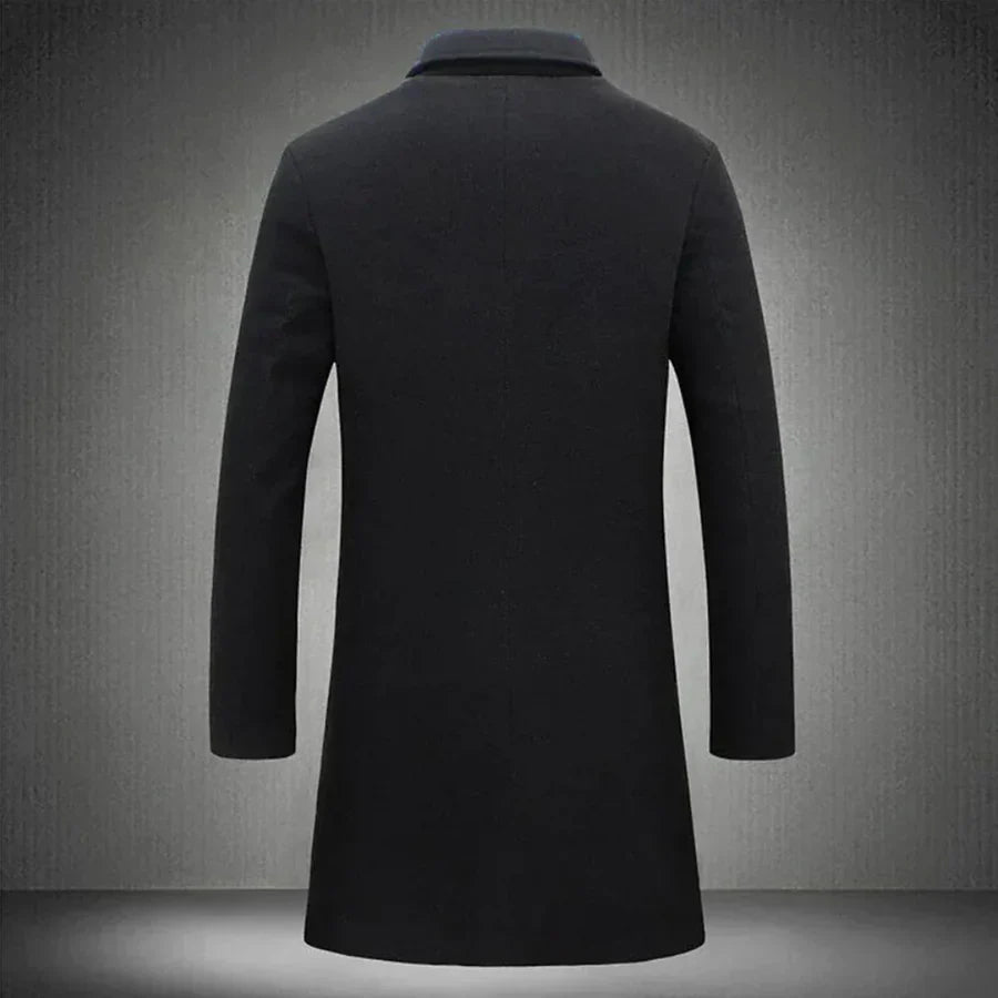 Heren Lange Overjas met Reverskraag | Slim Fit | Tijdloos & Chic